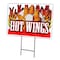 Signmission Hot Wings Yard Sign & Stake outdoor plastic coroplast window, C-2436 Hot Wings C-2436 Hot Wings - alternate 1